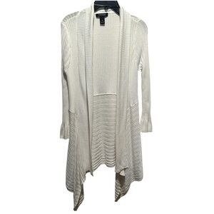 White House Black Market Ivory Drape Cardigan NWOT Size S